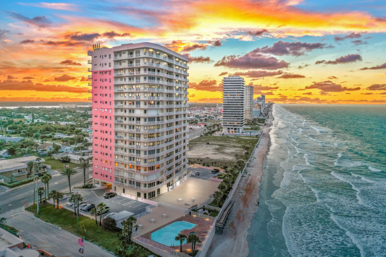 Daytona Beach Reserve Study & Insurance Appraisal Services - FPAT High Rise Oceanfront Condo in Daytona Beach at Sunset Representing Properties Undergoing a Reserve Study and Insurance Appraisal